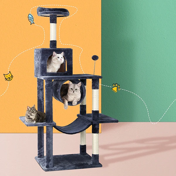 ipet-multifunctional-cat-tree-tower-with-cat-nest-cat-scratching-board-cat-toys-small-platform-four-specifications-can-be-selected-1