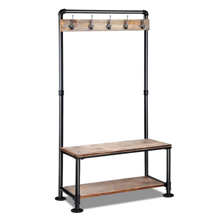 artiss-clothes-rack-2-layer-shoe-rack-black-wood-color-161cm-2