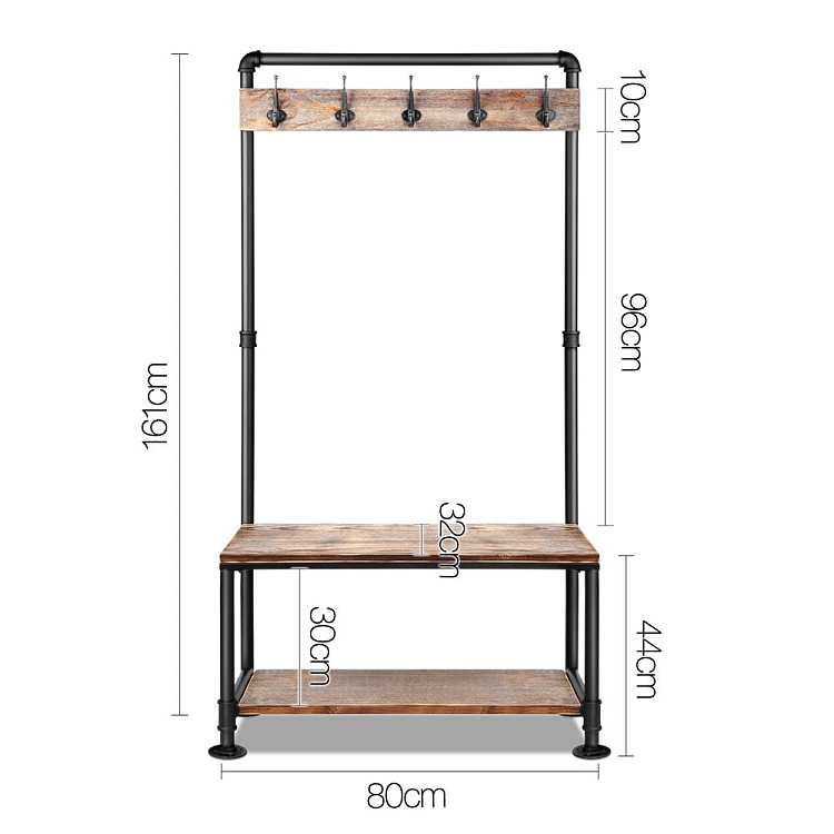artiss-clothes-rack-2-layer-shoe-rack-black-wood-color-161cm-3