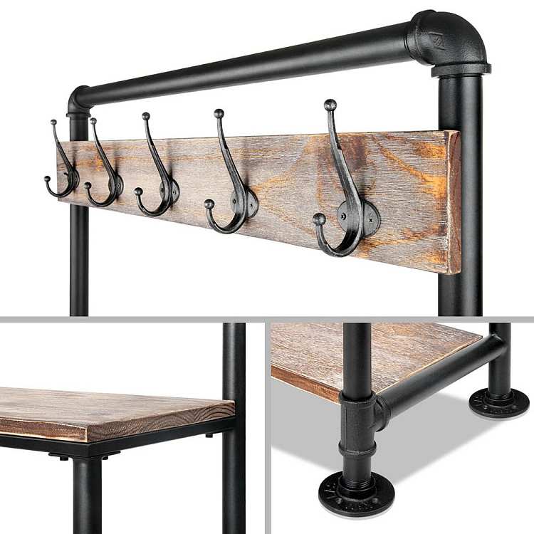 artiss-clothes-rack-2-layer-shoe-rack-black-wood-color-161cm-4
