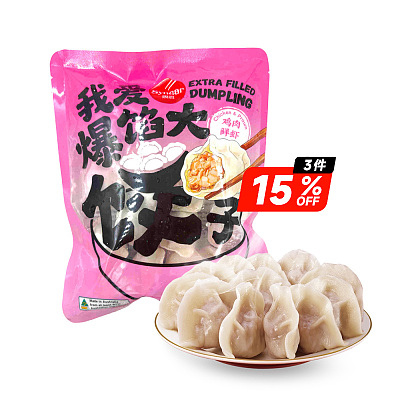 【冻】思念 我爱爆馅大饺子 鸡肉鲜虾 480g