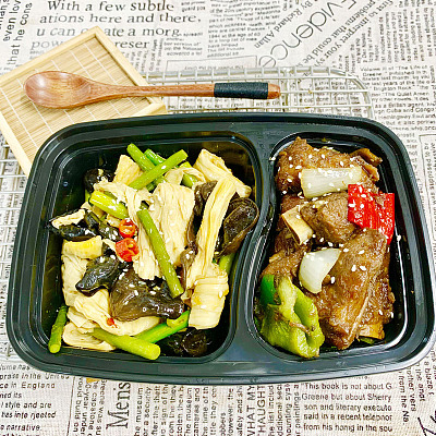 4868 糖醋排骨+蒜香腐竹炒双脆（微辣）【1000ml盒装】