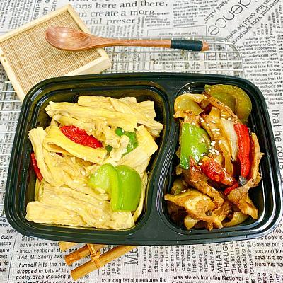 1087 四川回锅肉（微辣）＋双色椒爆腐竹【1000ml盒装】