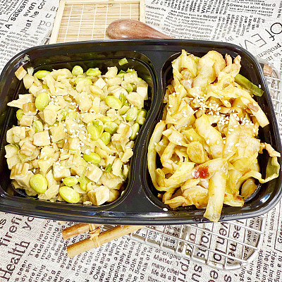 419辣炒包菜肉丝(中辣)＋开胃三丁（1000ml盒装）