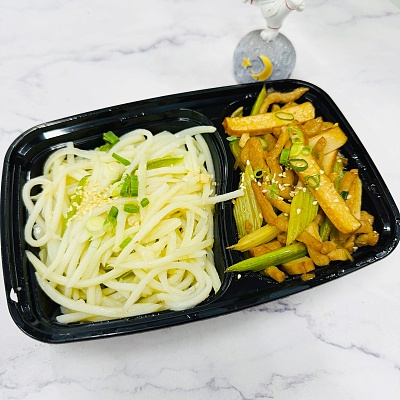 2830香干西芹炒肉丝（辣）+清炒土豆丝【1000ml盒装】【约390g】