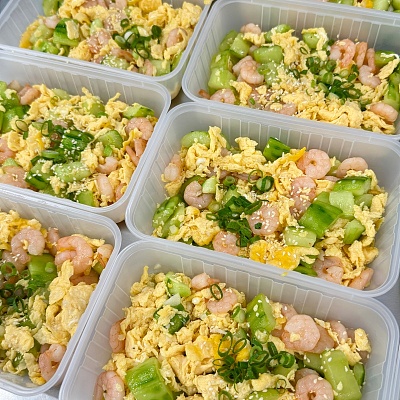 减脂三宝（低脂高蛋白：虾仁，鸡蛋，黄瓜）（750ml盒装）（约350g）